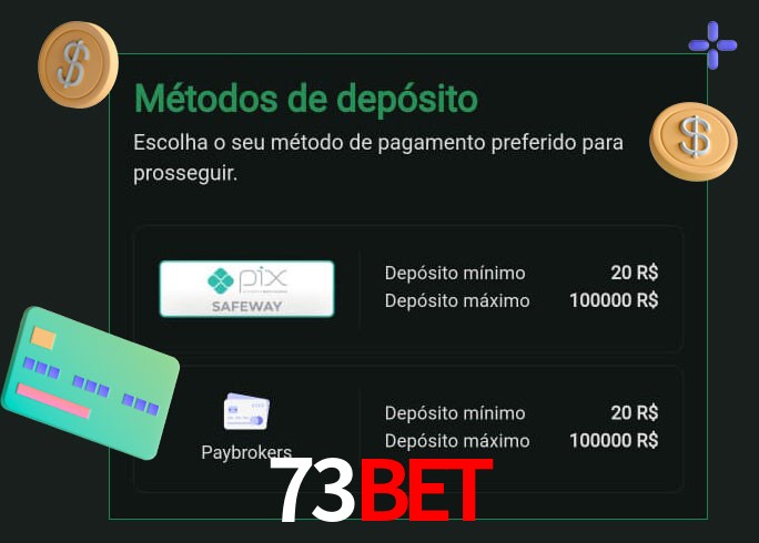 O cassino 73BETbet oferece uma grande variedade de métodos de pagamento